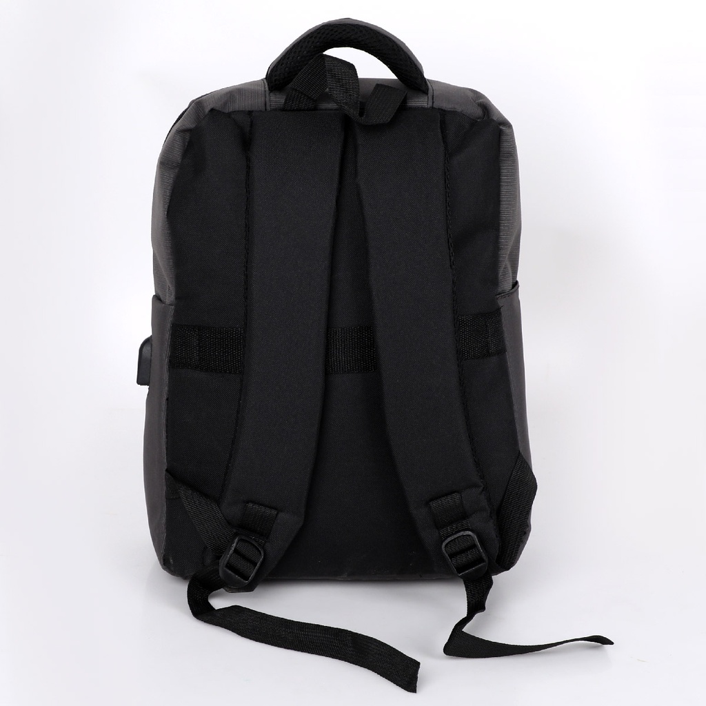 CATESIGO Sac à Dos En Toile Pour PC Portable 15.6"  avec Port USB Gris Charbon