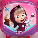 5éme et 6éme Année Primaire Cartable Scolaire Avec Roulette Pour Fille Motif Masha and the Bear
