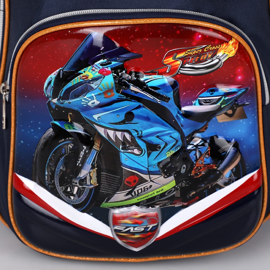 5éme et 6éme Année Primaire Cartable Scolaire Pour Garçon Motif Moto