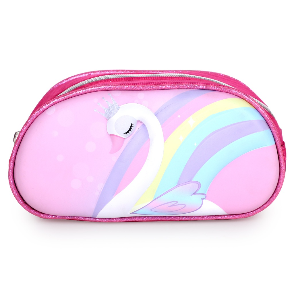 3 en 1 Cartable Fille Avec Sac Repas et Trousse à Crayons Motif Cygne