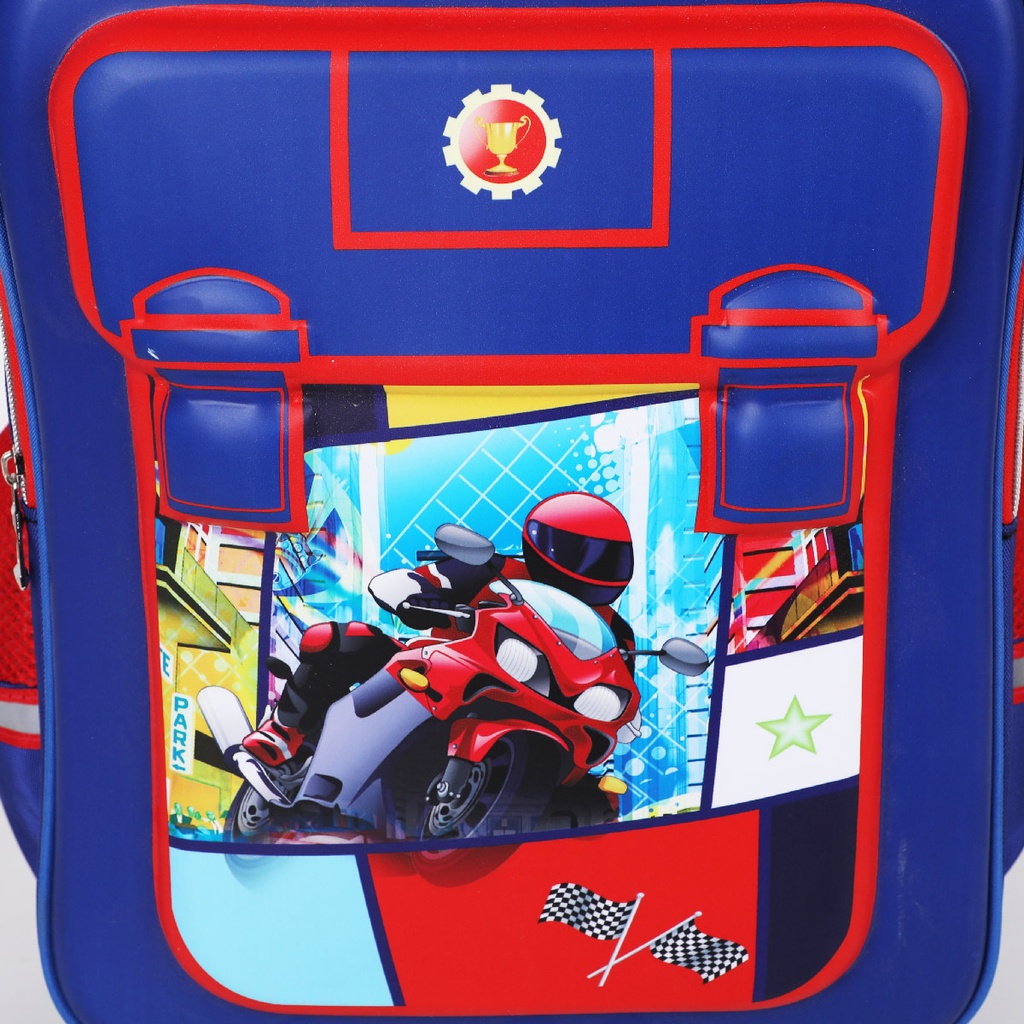 3éme et 4éme Année Primaire Cartable Scolaire Avec Roulette Pour Garçon Motif Moto