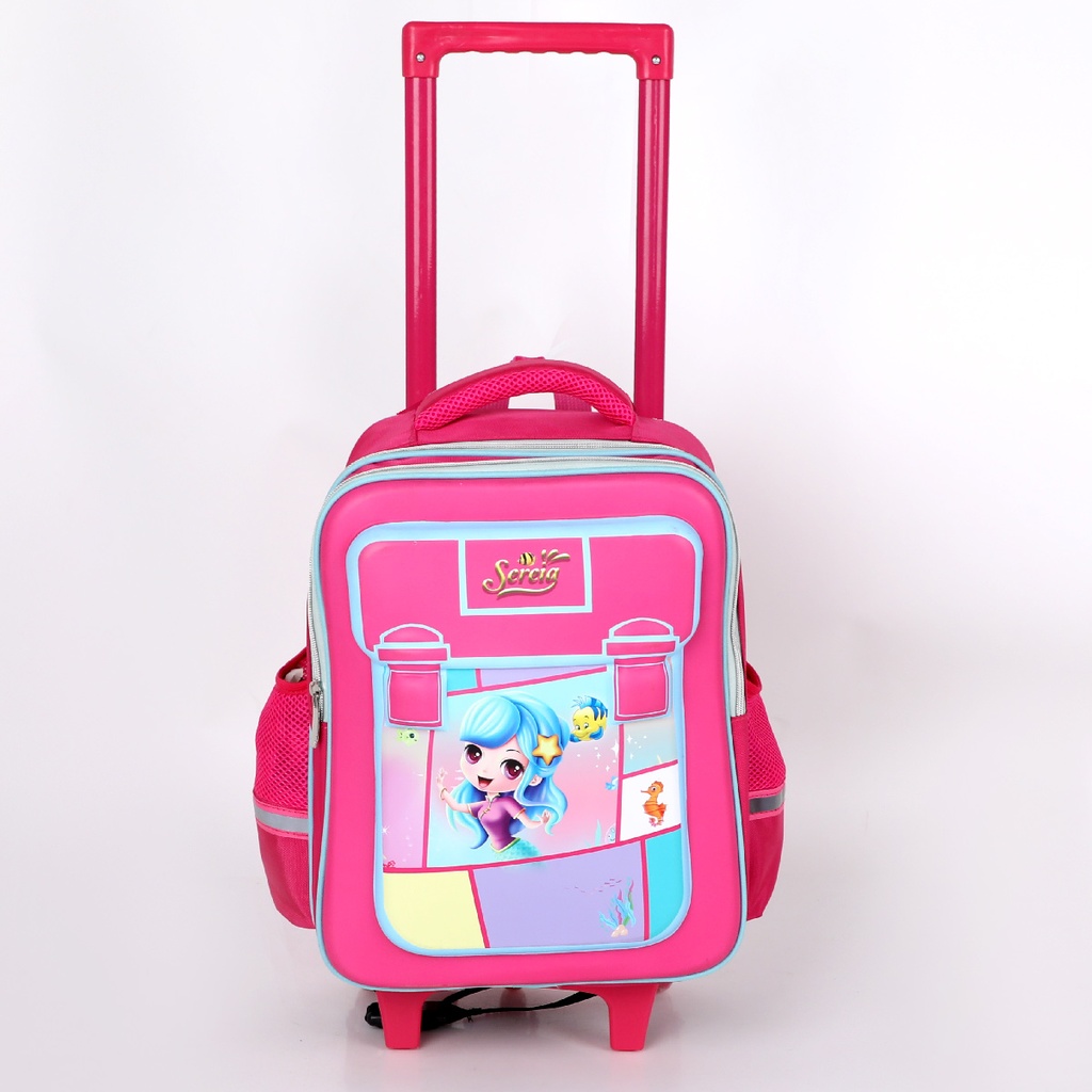 3éme et 4éme Année Primaire Cartable Scolaire Avec Roulette Pour Fille Motif Fille