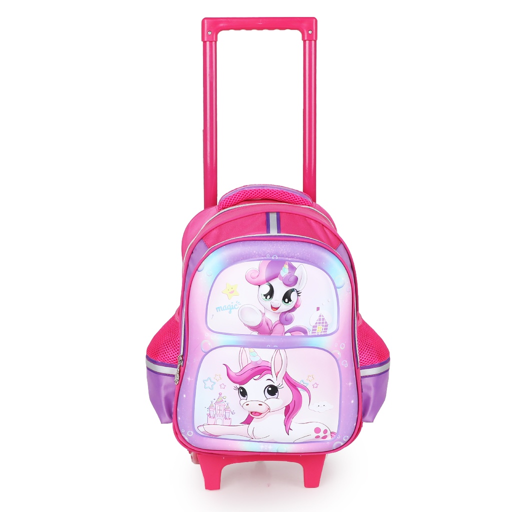 1ère et 2éme Année Primaires Cartable Scolaire Avec Roulette Pour Fille Motif Unicorne