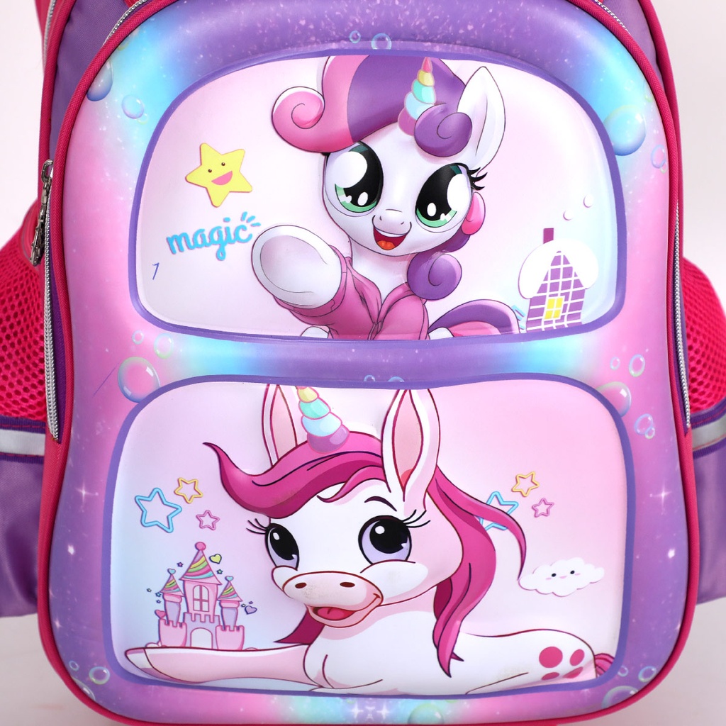 1ère et 2éme Année Primaires Cartable Scolaire Avec Roulette Pour Fille Motif Unicorne