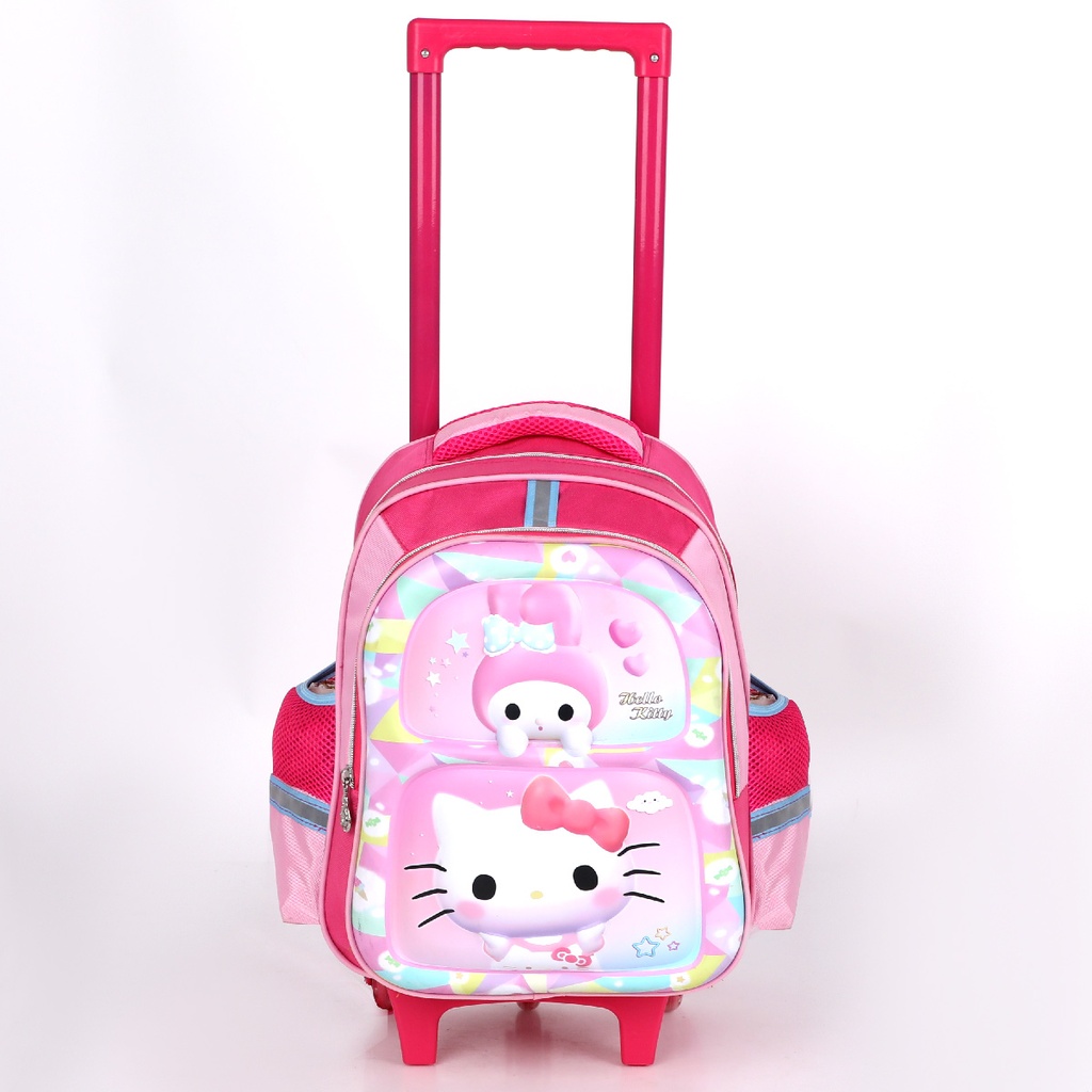 1ère et 2éme Année Primaires Cartable Scolaire Avec Roulette Pour Fille Motif Hello Kitty