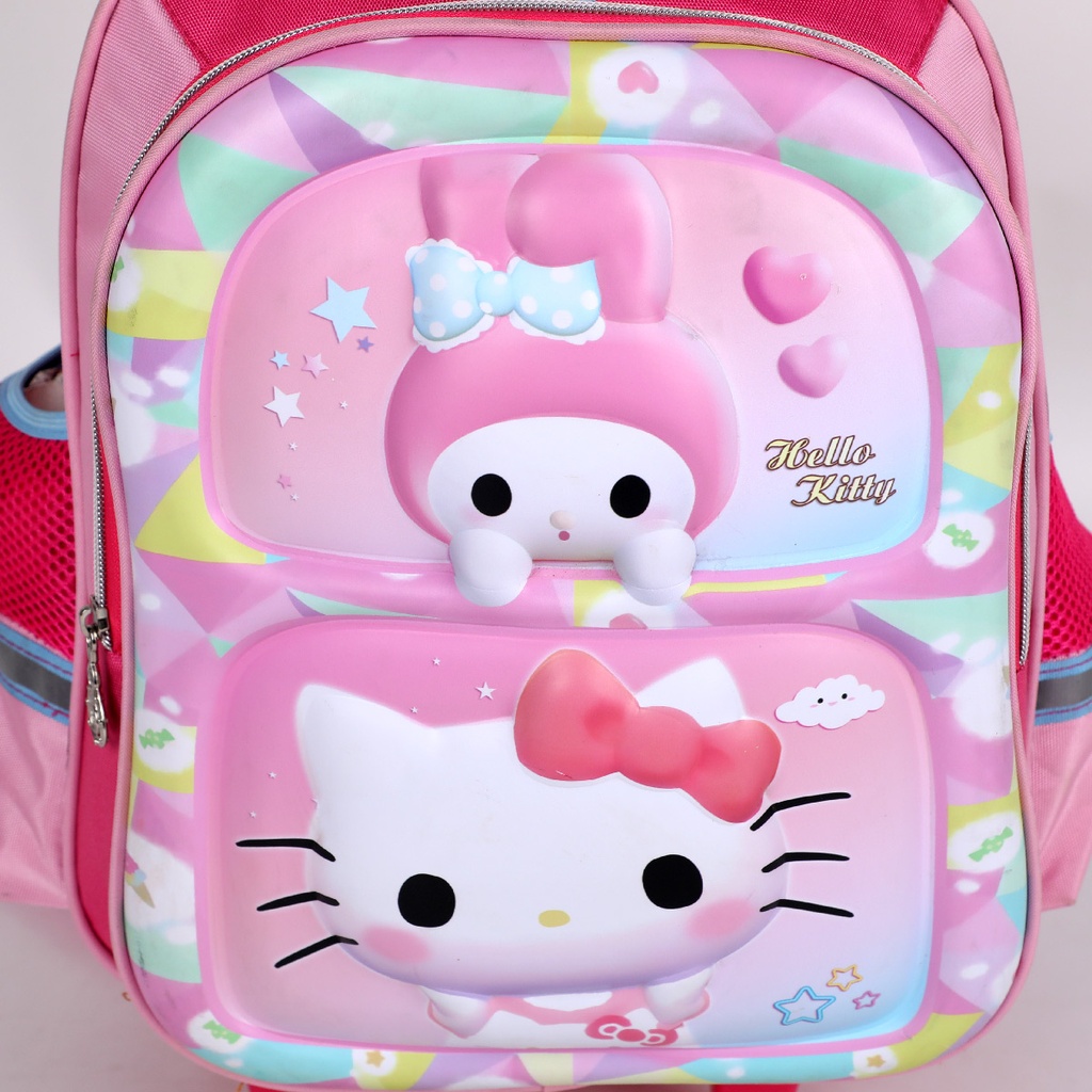 1ère et 2éme Année Primaires Cartable Scolaire Avec Roulette Pour Fille Motif Hello Kitty