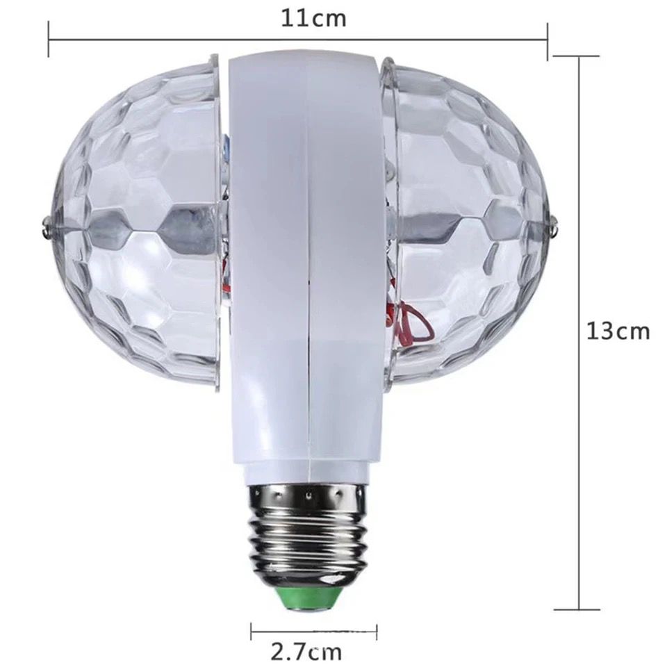 Lampe Disco Led Double Face Rotative 360 degré Colorée RGB - 6W