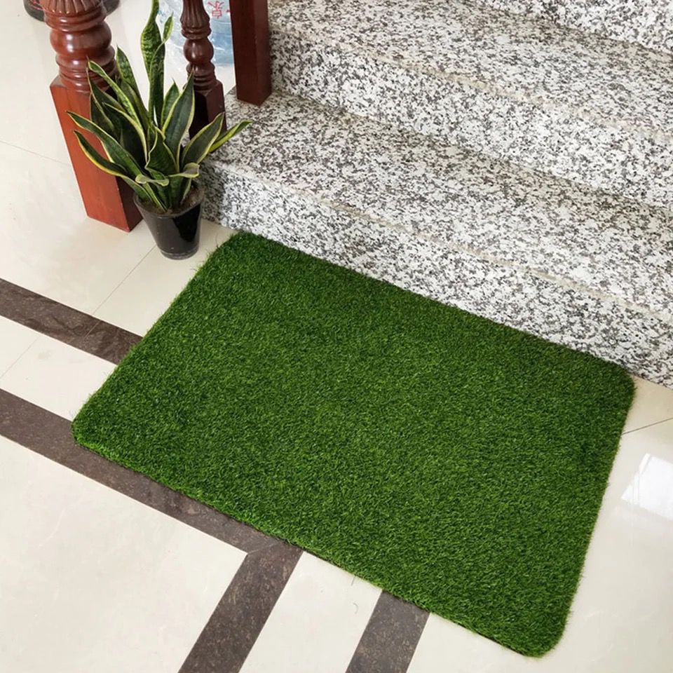 Tapis d'Entrée Tapis de Pelouse En Gazon Artificiel 80 X 50 cm