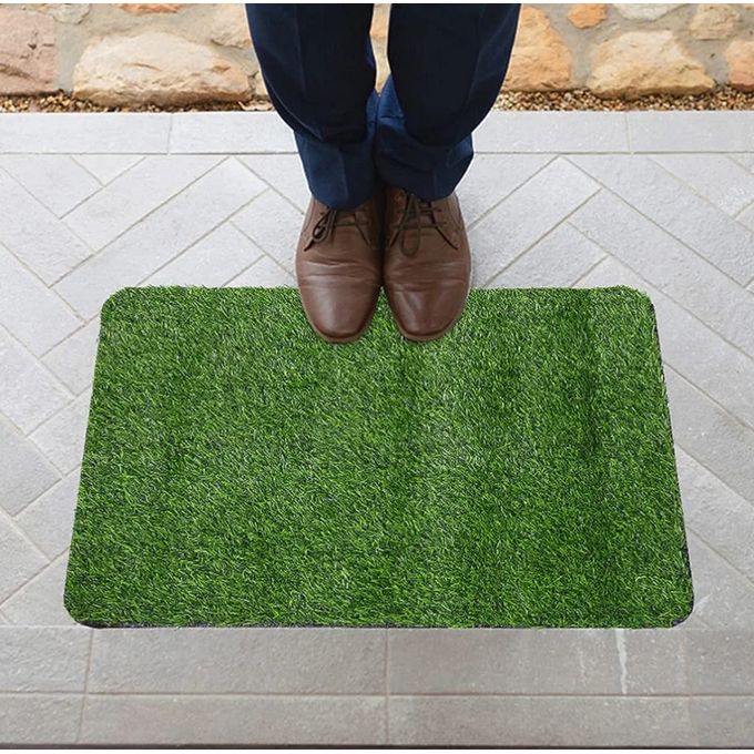 Tapis d'Entrée Tapis de Pelouse En Gazon Artificiel 80 X 50 cm