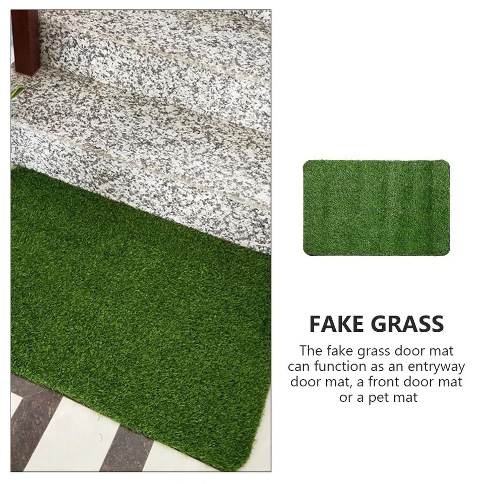 Tapis d'Entrée Tapis de Pelouse En Gazon Artificiel 80 X 50 cm