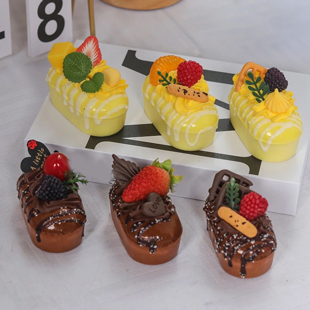 Lot de 6 Magnétique Faux Gateaux Artificiels pour Présentation et Décoration Motif 2