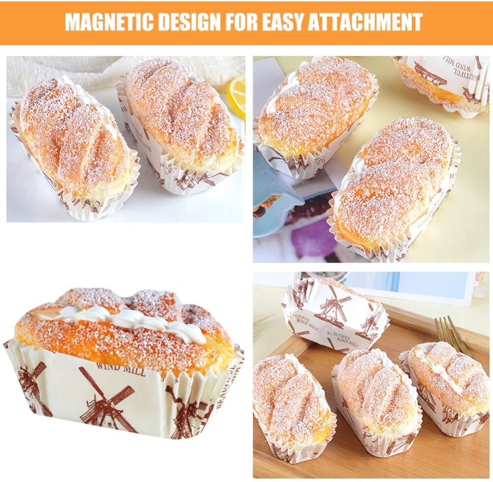 Lot de 6 Magnétique Faux Pains Artificiels pour Présentation et Décoration