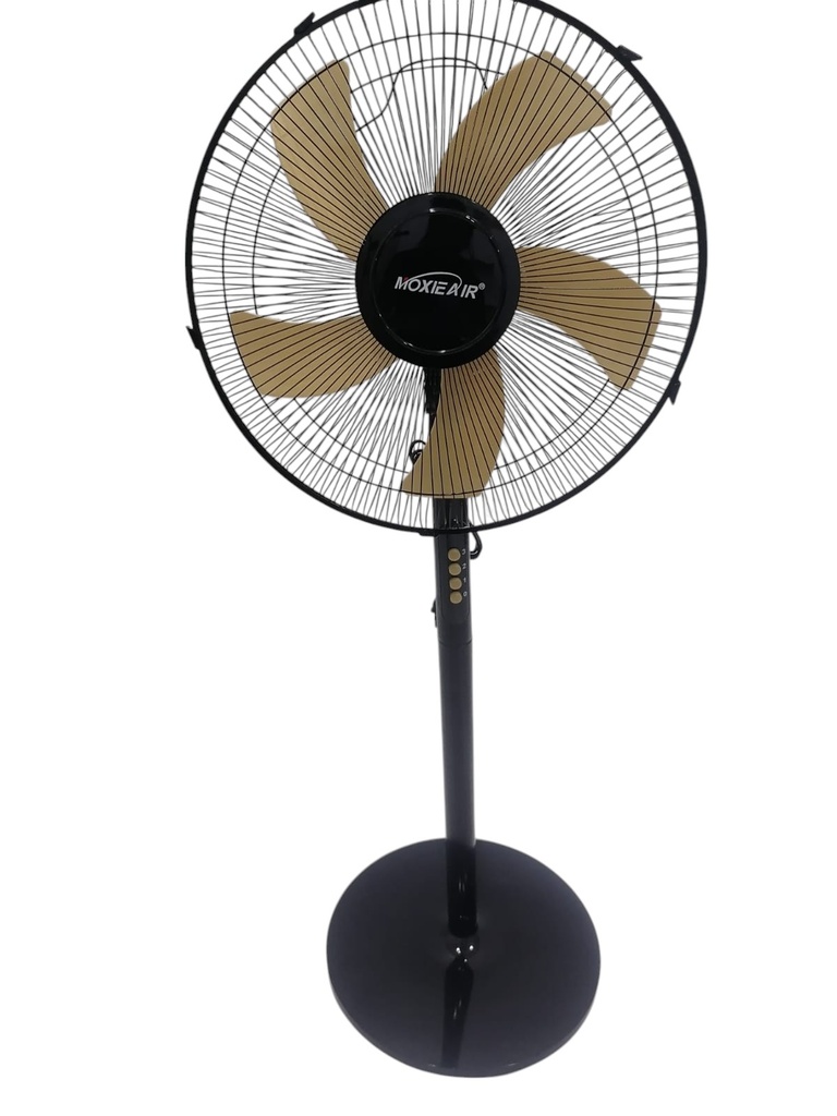 Ventilateur sur Pied Moxie Air FS-1683 16 pouces Noir & Lames Dorées