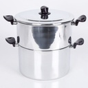 OUBOURSINA Couscoussier Aluminium 6 L 22 Cm avec Poignée PVC-Violet