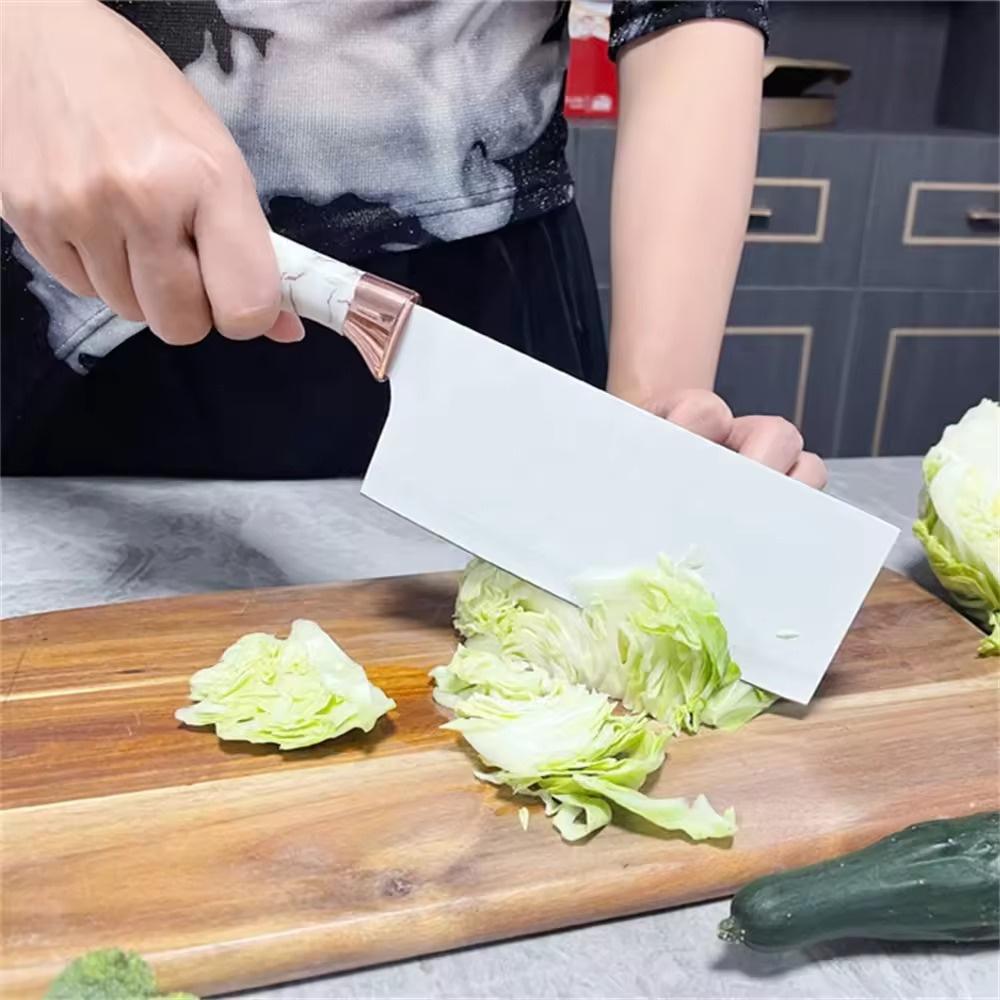 BOBSSEN Ensemble De Couteaux De Cuisine 9 Pièces Avec Support-Blanc