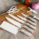 BOBSSEN Ensemble De Couteaux De Cuisine 9 Pièces Avec Support-Blanc