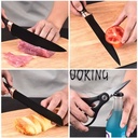 BOBSSEN Ensemble De Couteaux De Cuisine Avec Support 7 Pièces-Noir