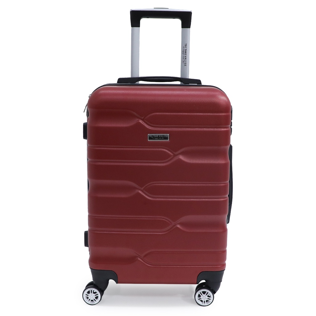 TEC TAKE VALISE Serie De 3 Valises Abs Modèle 3-Rouge Bordeaux