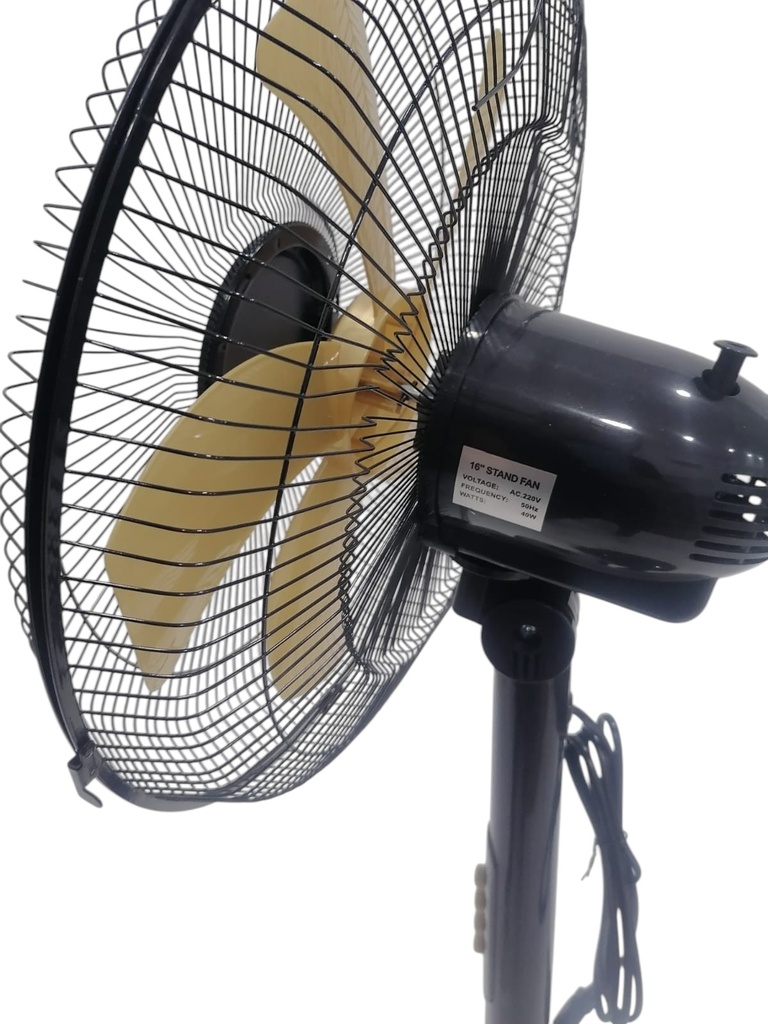 Ventilateur sur Pied Moxie Air FS-1683 16 pouces Noir & Lames Dorées