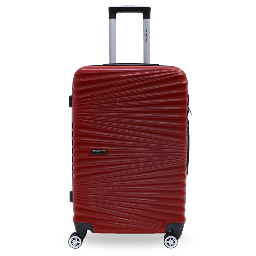 TEC TAKE VALISE Serie De 3 Valises Abs Modèle 2-Rouge Bordeaux