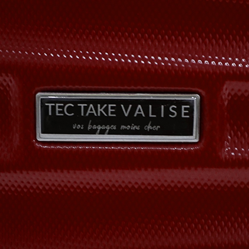 TEC TAKE VALISE Serie De 3 Valises Abs Modèle 2-Rouge Bordeaux