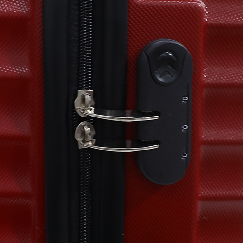 TEC TAKE VALISE Serie De 3 Valises Abs Modèle 2-Rouge Bordeaux