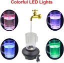 Fontaine de table d'intérieur, tasse à robinet magique de bureau avec lumière LED - 47 cm X 18 cm