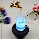 Fontaine de table d'intérieur, tasse à robinet magique de bureau avec lumière LED - 47 cm X 18 cm