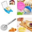 Pack à Friture 4 en 1 : Coupe-Œuf, Presse-Pomme, Pince À Friture et Set De 3 Moules Presses À Pâte Ravioli