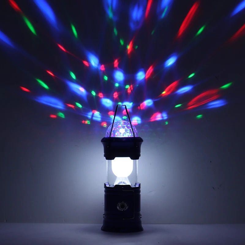 Torche Camping Light 3 en 1 rechargeable - Lampe Led Multicolore avec Jeu de Lumière-Noir