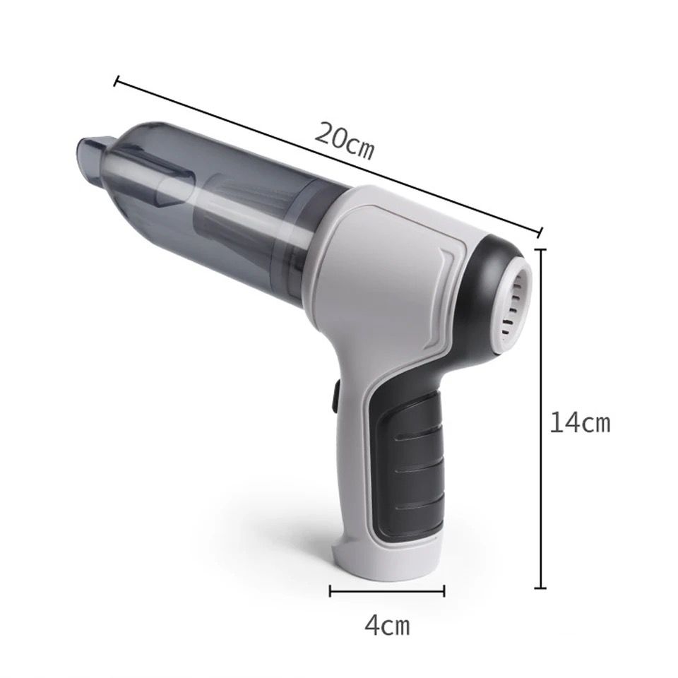 Aspirateur multifonctions portable rechargeable pour voiture et maison-Gris
