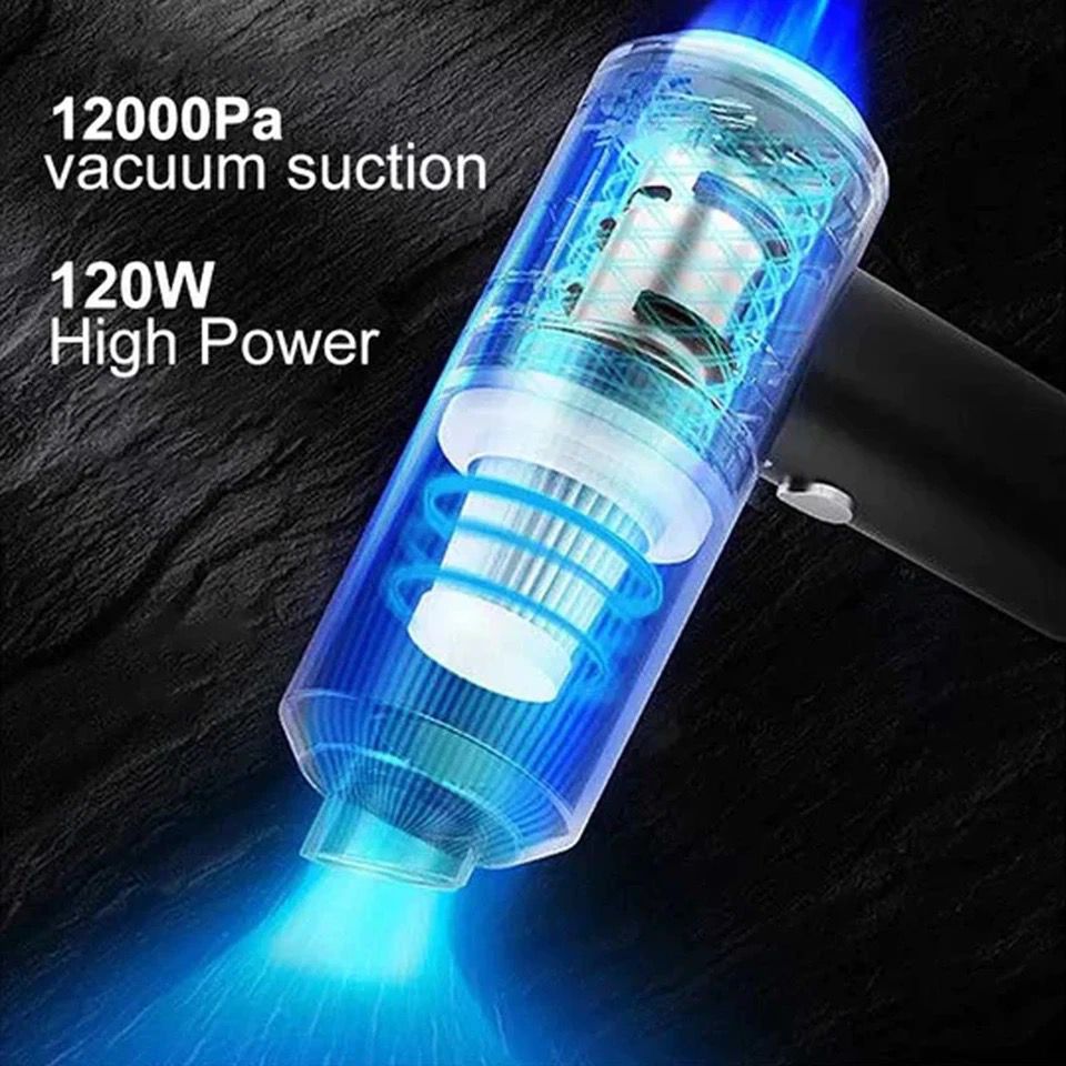 Aspirateur multifonctions portable rechargeable pour voiture et maison-Gris