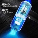 Aspirateur multifonctions portable rechargeable pour voiture et maison-Gris