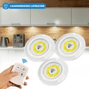Lot De 3 Spots Led Sans Fils Avec Télécommande