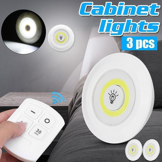 Lot De 3 Spots Led Sans Fils Avec Télécommande