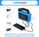 Torche Lampe portable Multifonctionnelle Solaire-Bleu