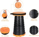 Tabouret Télescopique Pliant Orange Portable
