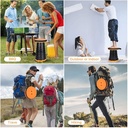 Tabouret Télescopique Pliant Orange Portable
