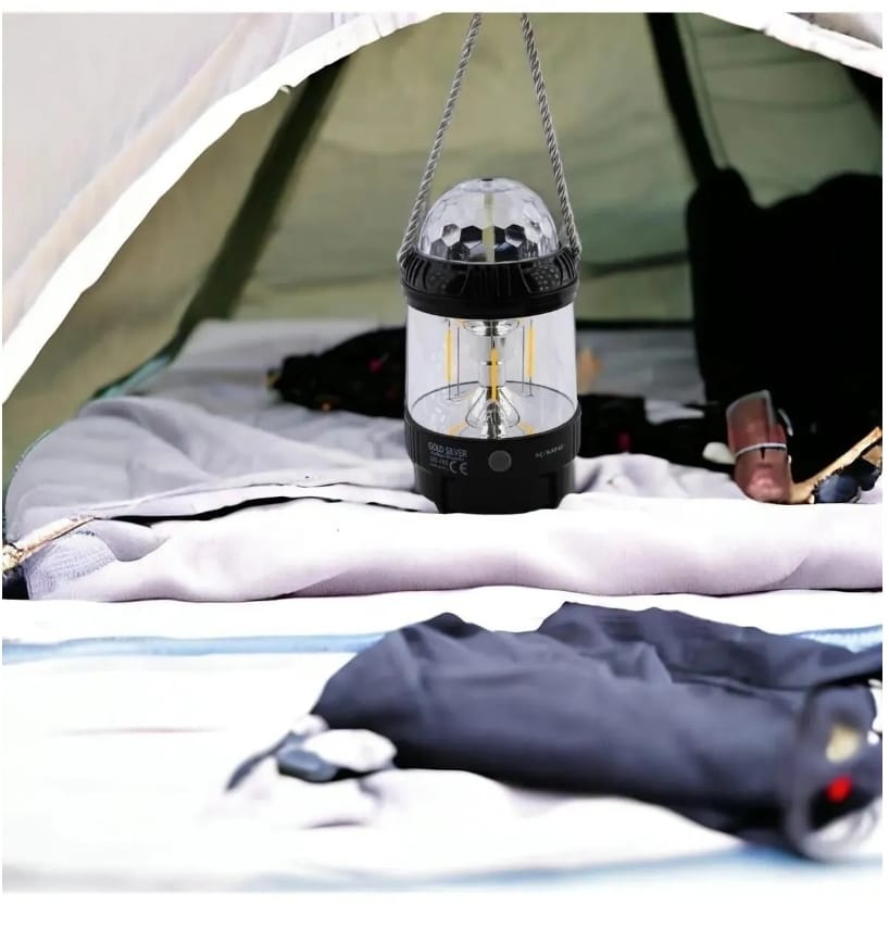 Lampe Noire LED de Scène Multifonction 2en1 20W Rotation 360° Rechargeable
