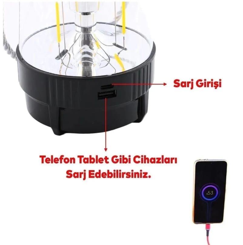 Lampe Noire LED de Scène Multifonction 2en1 20W Rotation 360° Rechargeable