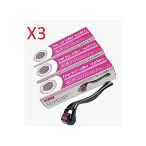 Lot De 3 Derma Roller Rouleau Massage Et Soins Visage 0.5 mm