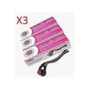Lot De 3 Derma Roller Rouleau Massage Et Soins Visage 0.5 mm