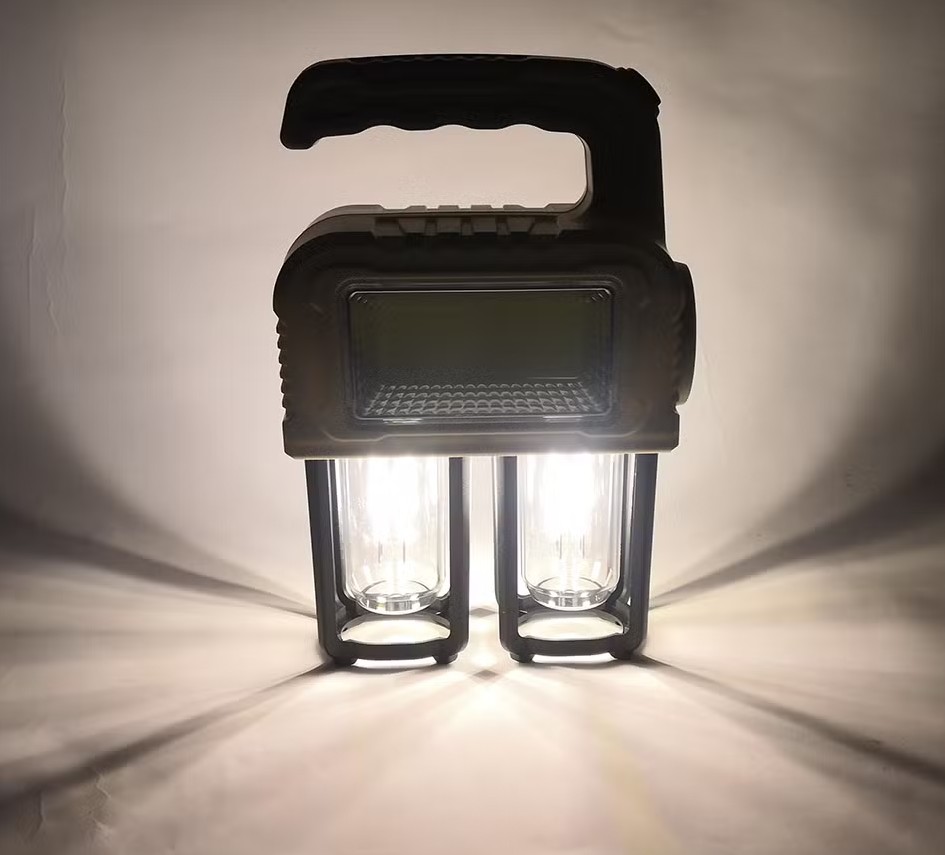  Lampe Solaire Portative Multi-Lumières 38W – Rechargeable, 3 Sources Lumineuses, USB Type-C, Power Bank