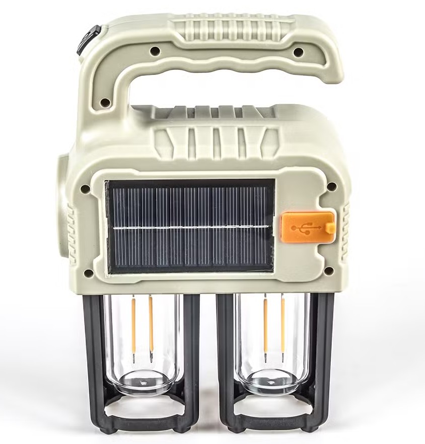  Lampe Solaire Portative Multi-Lumières 38W – Rechargeable, 3 Sources Lumineuses, USB Type-C, Power Bank