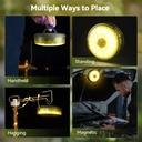 Lampe d’Extérieur Multifonctionnelle 3-en-1 avec Guirlande LED RGB 10 M Rechargeable