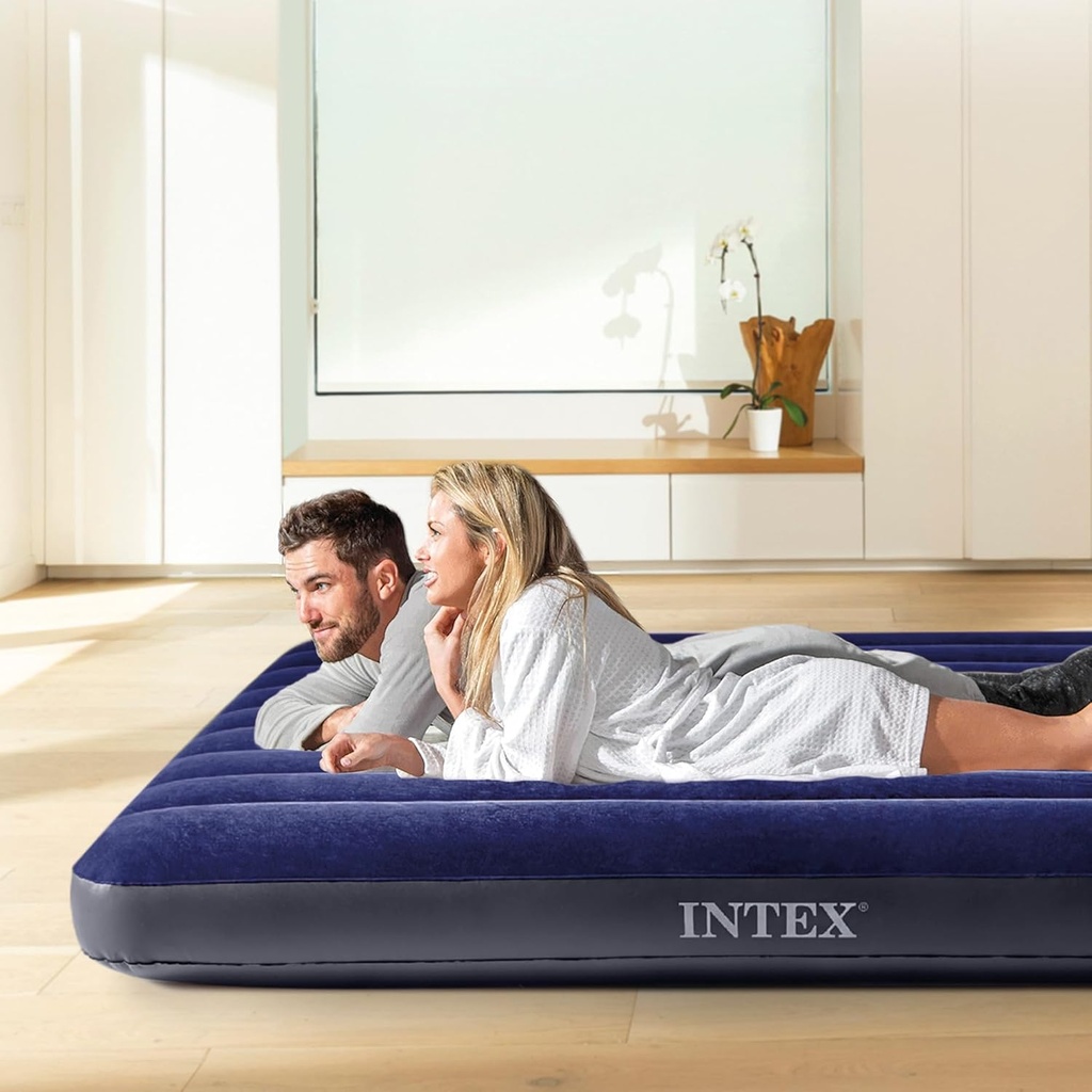INTEX Matelas Gonflable Classic Downy 2 Personnes  152 cm x 203 cm x 25 cm / Référence : #64759