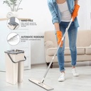 Vadrouille Balai de Nettoyage Pliable avec Seau MOP