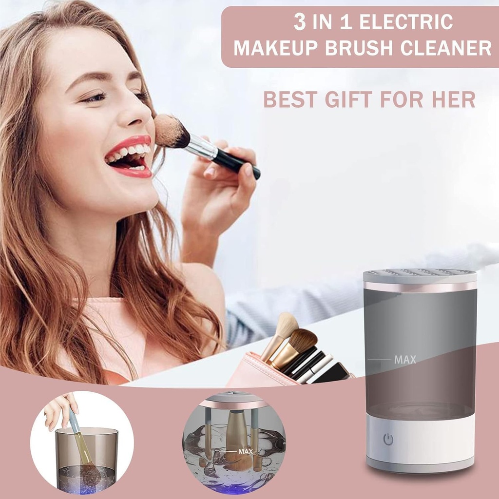 Nettoyeur Automatique de Pinceaux de Maquillage En Blanc