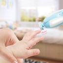 Lime à Ongles Électrique Bleu Pour Bébé – 6 Têtes Interchangeables – Lumière LED 