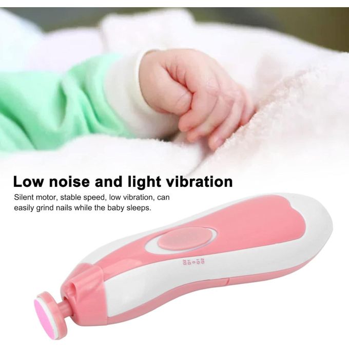 Lime à Ongles Électrique Rose Pour Bébé – 6 Têtes Interchangeables – Lumière LED 